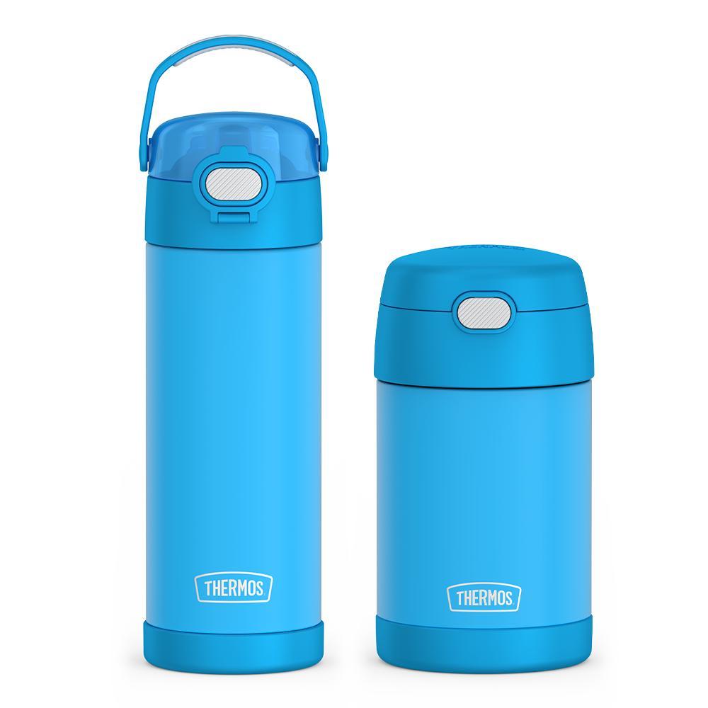 16oz FUNtainer Water Bottle with Locking Lid Food Jar Bundle Electric Blue