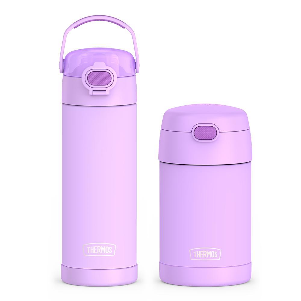 16oz FUNtainer Water Bottle with Locking Lid Food Jar Bundle Neon Purple