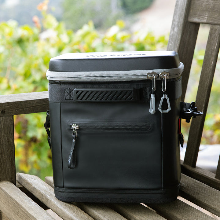 12 Can Icon Cooler, front view, in Granite.