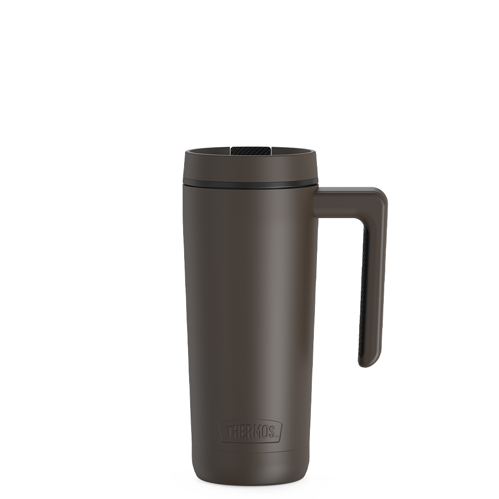 Thermos® Sipp 16 oz. Stainless Steel Travel Mug With Tea Hook, Black/Silver