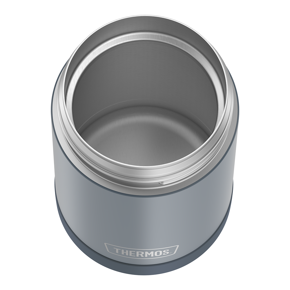 16 ounce Kids Food Jar, top view of empty insides, Stone Slate.