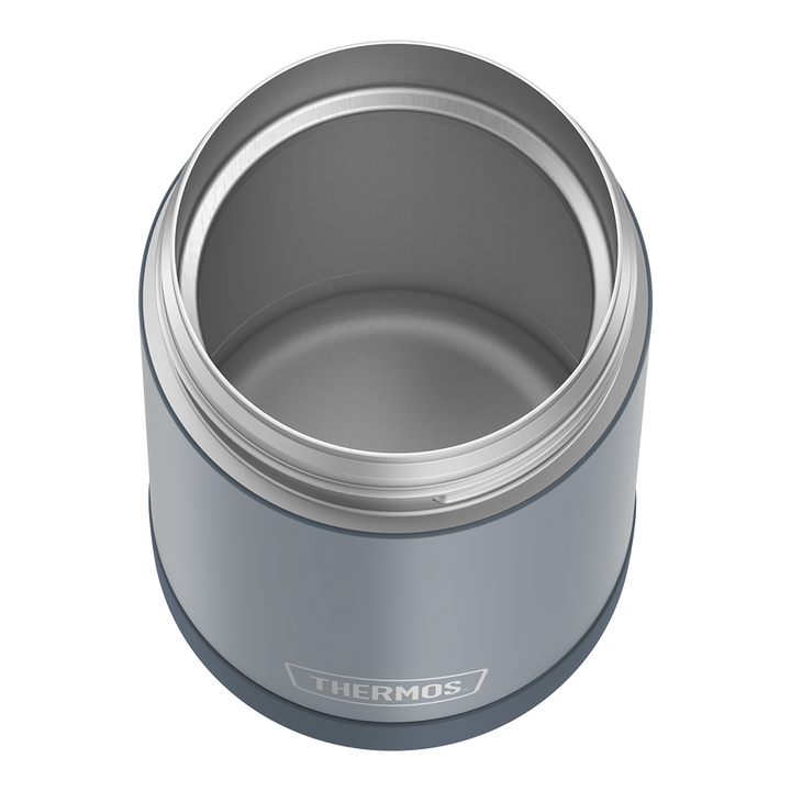 16 ounce Kids Food Jar, top view of empty insides, Stone Slate.