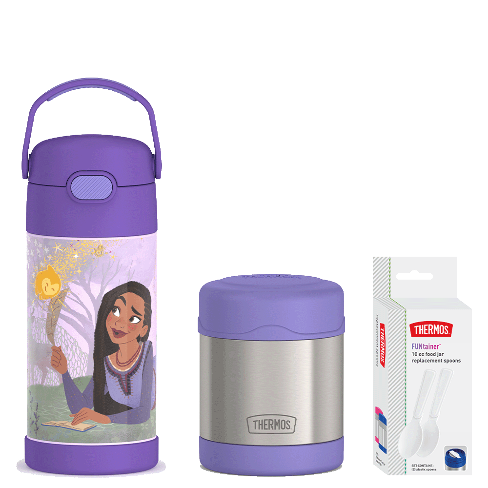 12oz Disney's Wish FUNtainer Water Bottle & 10oz Food Jar Bundle