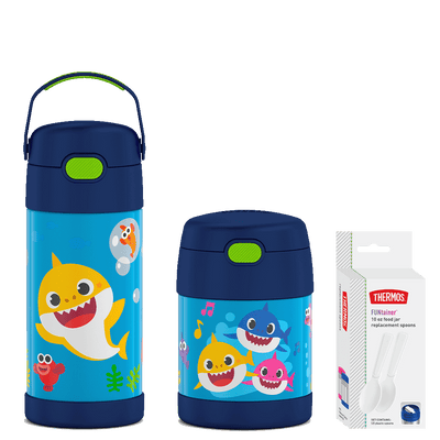 Baby Shark 12oz FUNtainer Water Bottle & 10oz Food Jar Bundle