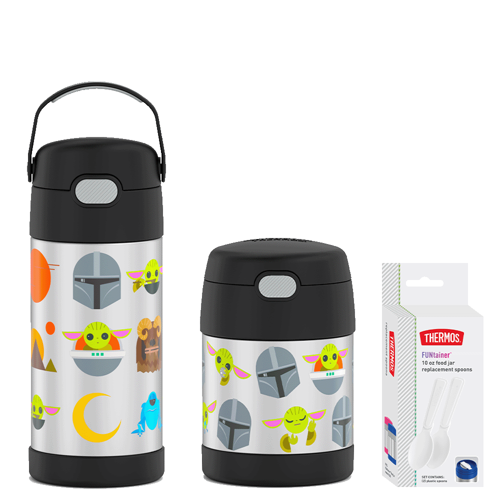 Mandalorian 12oz FUNtainer Water Bottle & 10oz Food Jar Bundle