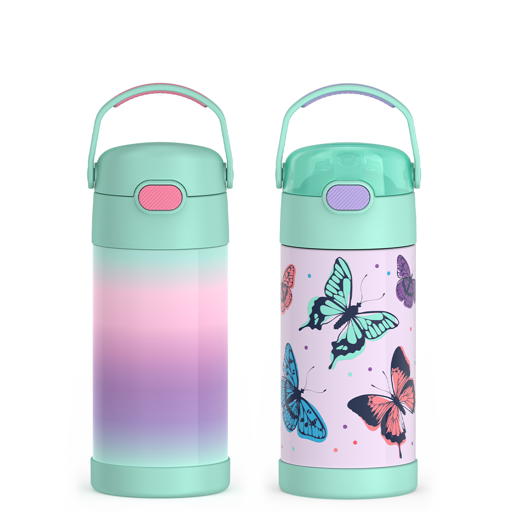 12oz FUNtainer Water Bottles Mint Ombre & Butterfly Frenzy Bundle