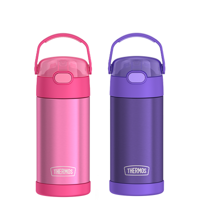 12oz FUNTAINER® WATER BOTTLE BUNDLE - PINK + PURPLE