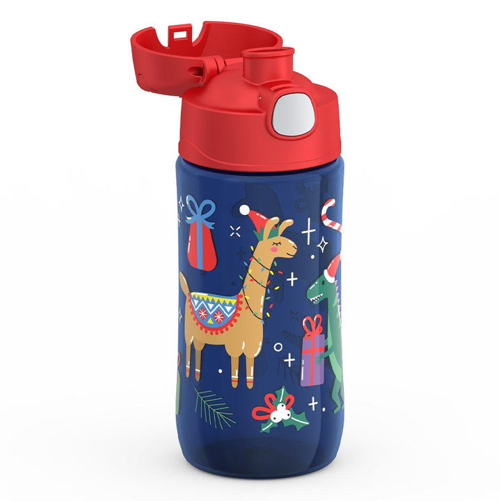 16 ounce tritan water bottle, spout inset, animal presents.