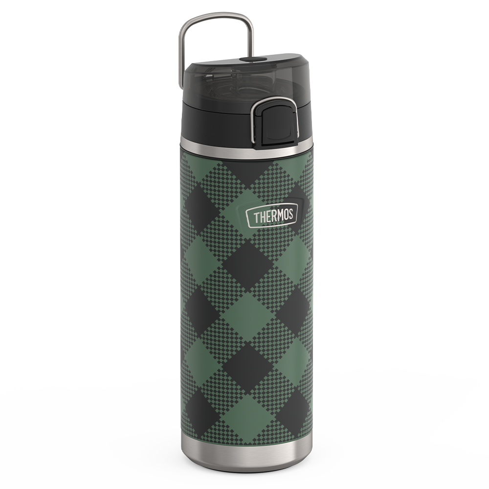 24oz ICON™ WATER BOTTLE WITH SPOUT - EVERGREEN CHECK