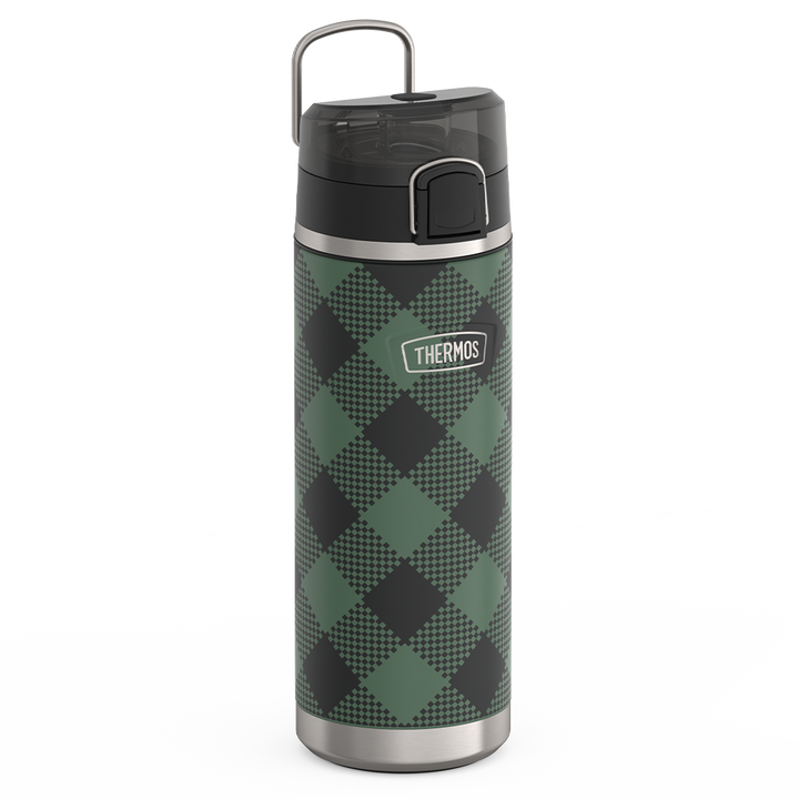 24oz ICON™ WATER BOTTLE WITH SPOUT - EVERGREEN CHECK