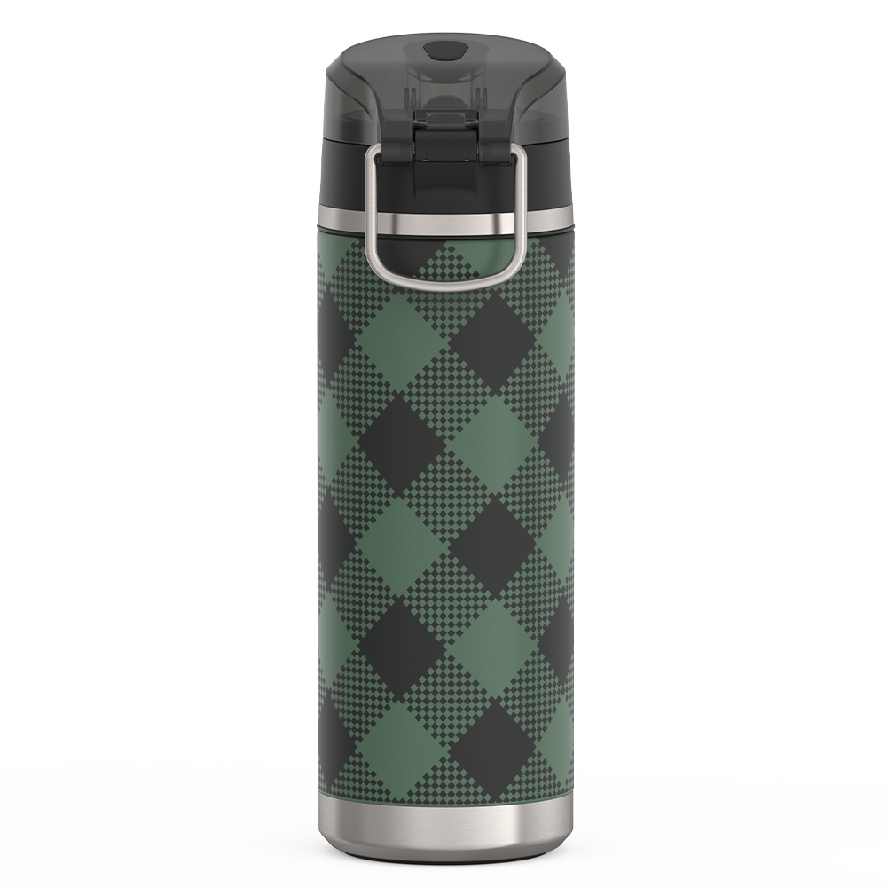 24oz ICON™ WATER BOTTLE WITH SPOUT - EVERGREEN CHECK