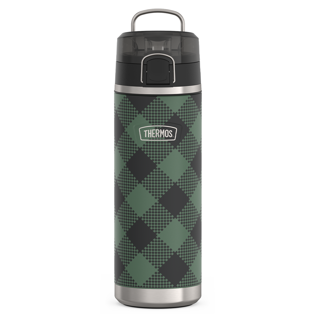 24oz ICON™ WATER BOTTLE WITH SPOUT - EVERGREEN CHECK