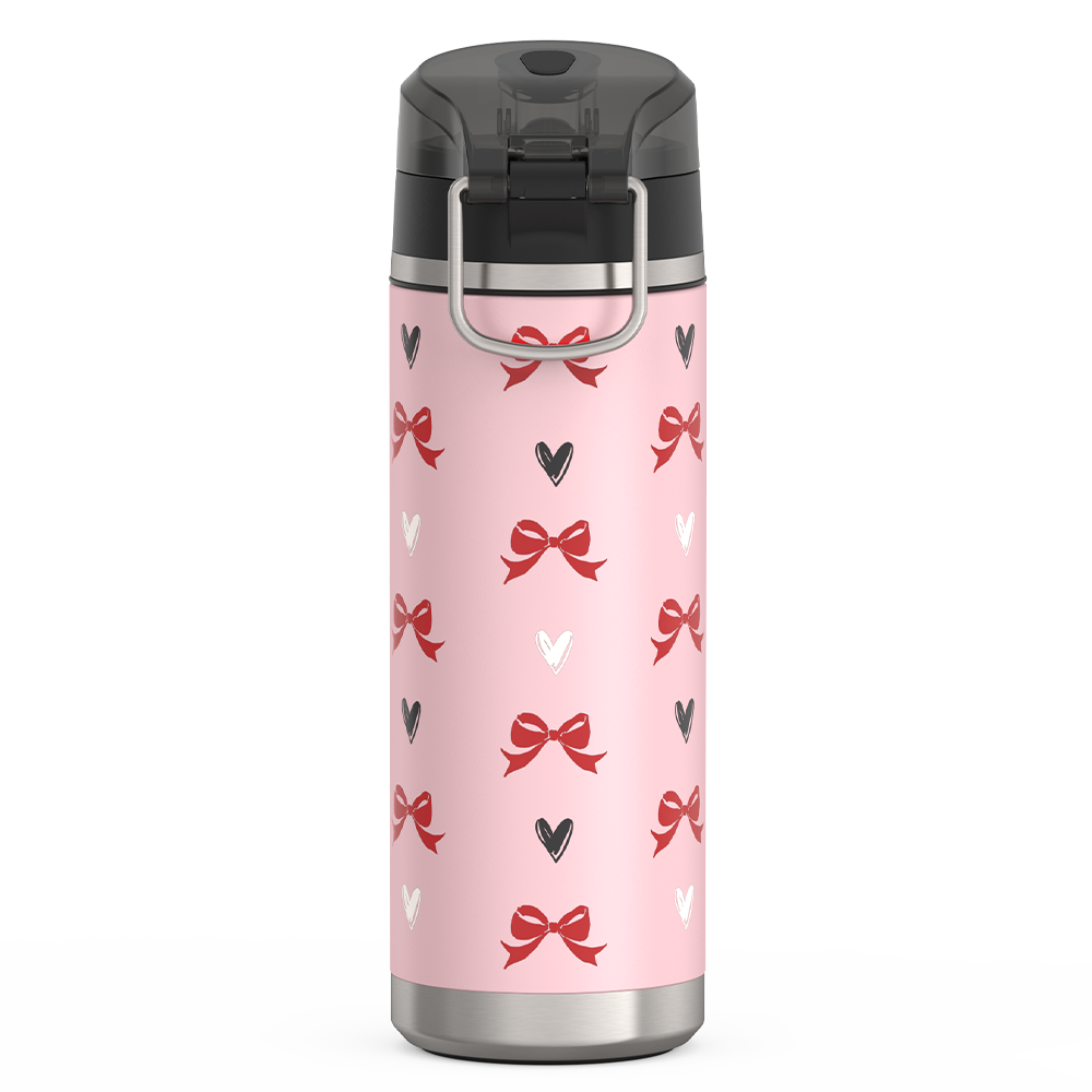 24oz ICON™ WATER BOTTLE WITH SPOUT - RIBBON HEARTS