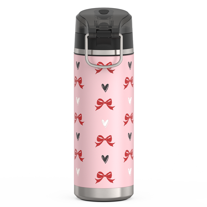 24oz ICON™ WATER BOTTLE WITH SPOUT - RIBBON HEARTS