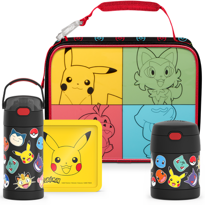 Pokémon Bundle - Soft Lunch Box, 12oz FUNtainer® Water Bottle, 10oz FUNtainer® Food Jar & Hard Ice