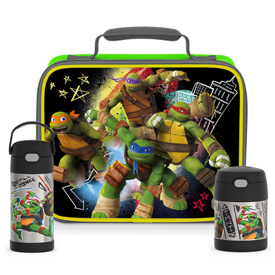Teenage Mutant Ninja Turtles Bundle - Soft Lunch Box, 12oz FUNtainer® Water Bottle & 10oz FUNtainer® Food Jar