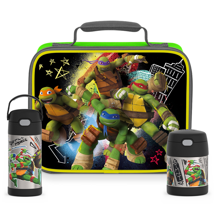 Teenage Mutant Ninja Turtles Bundle - Soft Lunch Box, 12oz FUNtainer® Water Bottle &amp; 10oz FUNtainer® Food Jar