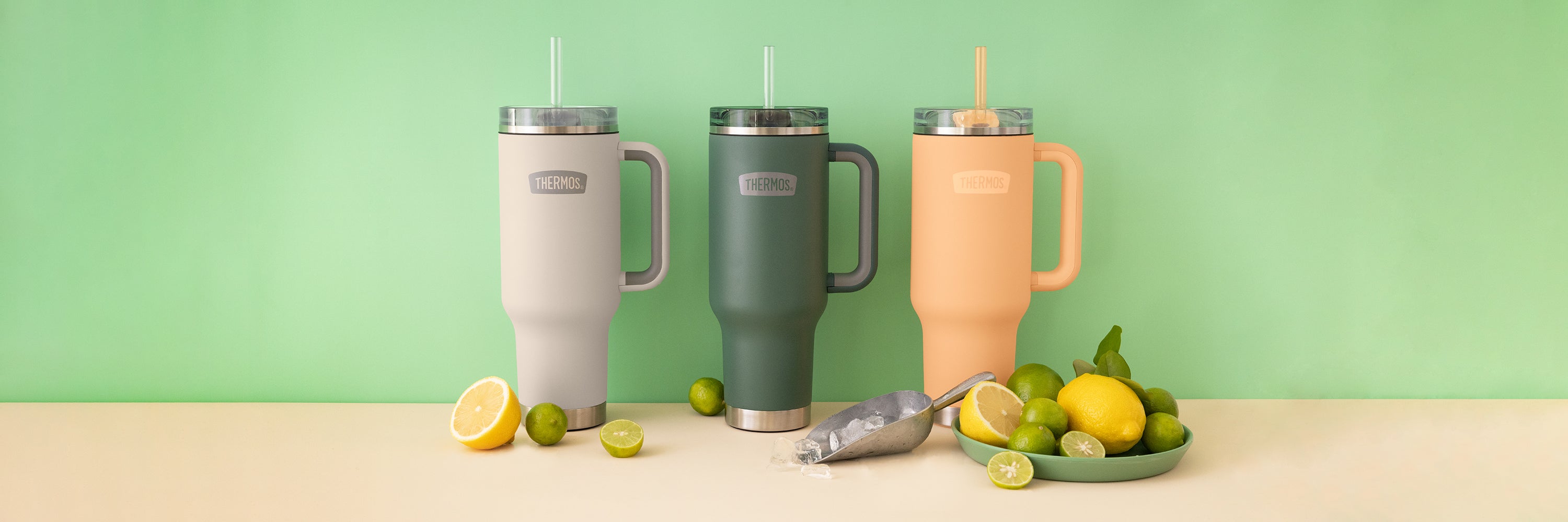 cup holder mugs with a plate of fruit