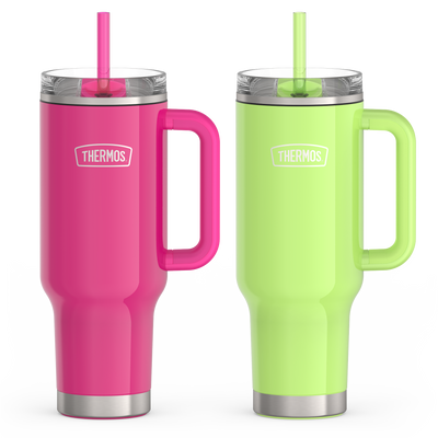 40oz Glossy Cup Holder Mug Bundle - Hot Pink & Lime
