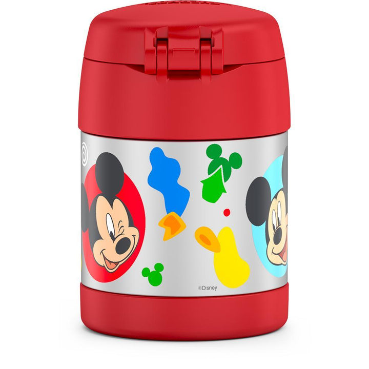 10 ounce Funtainer food jar, Mickey Mouse back view featuring a winking Mickey and a smiling Mickey.