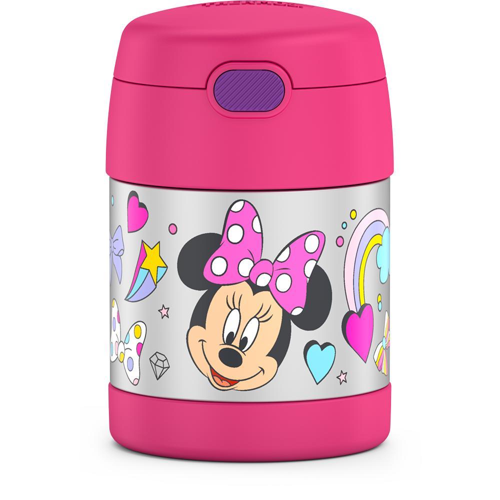 Thermos Funtainer 10 Ounce Stainless Steel Vacuum Insulated Kids Food Jar with Spoon, Preschool Minnie