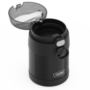 Thermos Kids' 10oz FUNtainer Stainless Steel Food Jar with Snack Top & Spoon - Charcoal