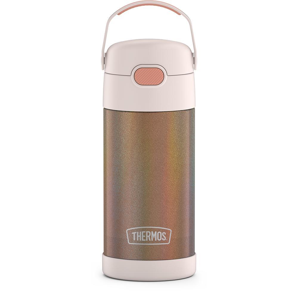 Thermos Kids 12 oz FUNtainer Water Bottle With Handle Iridescent Rose Gold  New