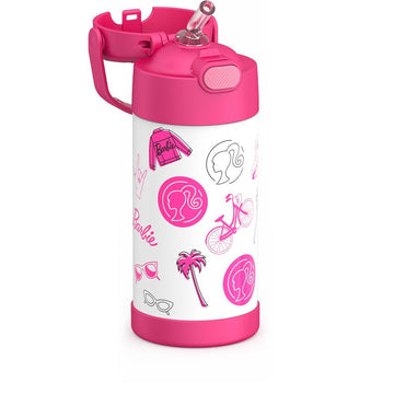 BARBIE THERMOS FUNTAINER 12 OZ. STRAW BOTTLE & 10 OZ. FOOD JAR