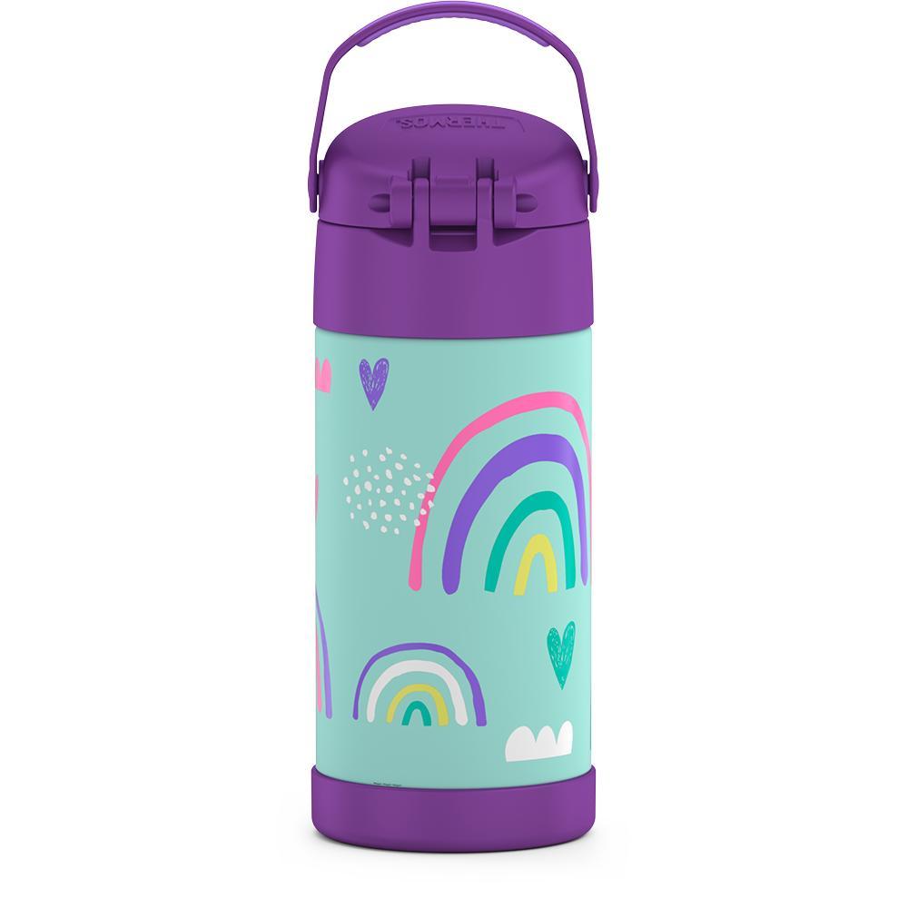 Water Bottle with Straw Kids 12oz Stainless Steel Water Bottle