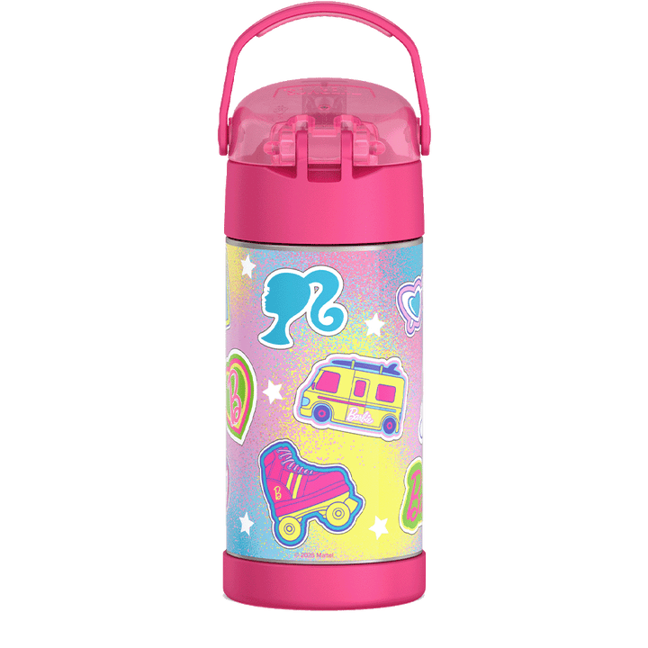 Barbie Bundle - Novelty Barbie Camper Lunch Box, 12oz. FUNtainer Water Bottle and Hard Ice