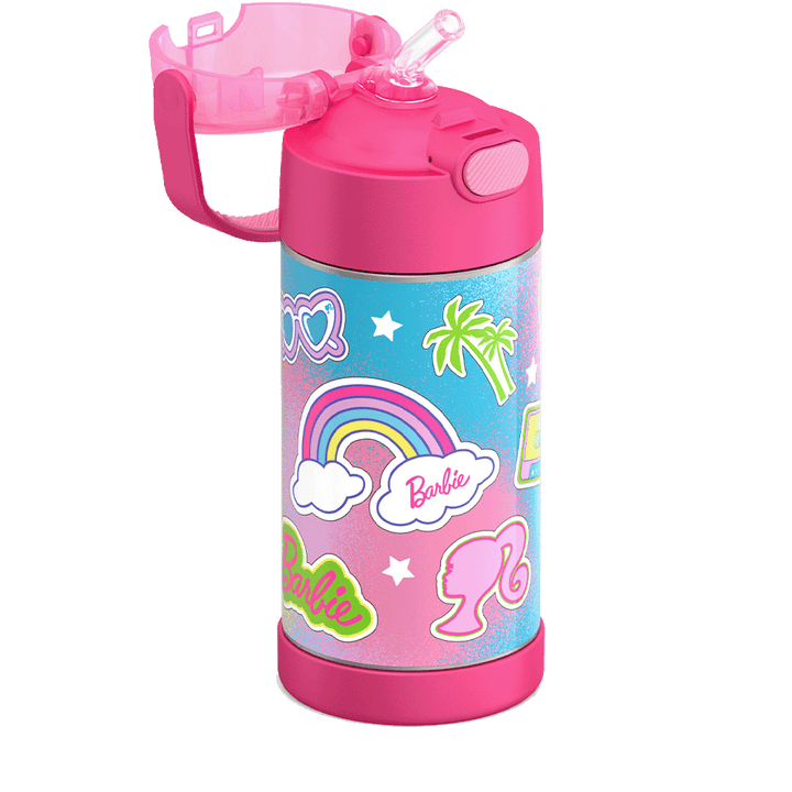 Barbie Bundle - Novelty Barbie Camper Lunch Box, 12oz. FUNtainer Water Bottle and Hard Ice