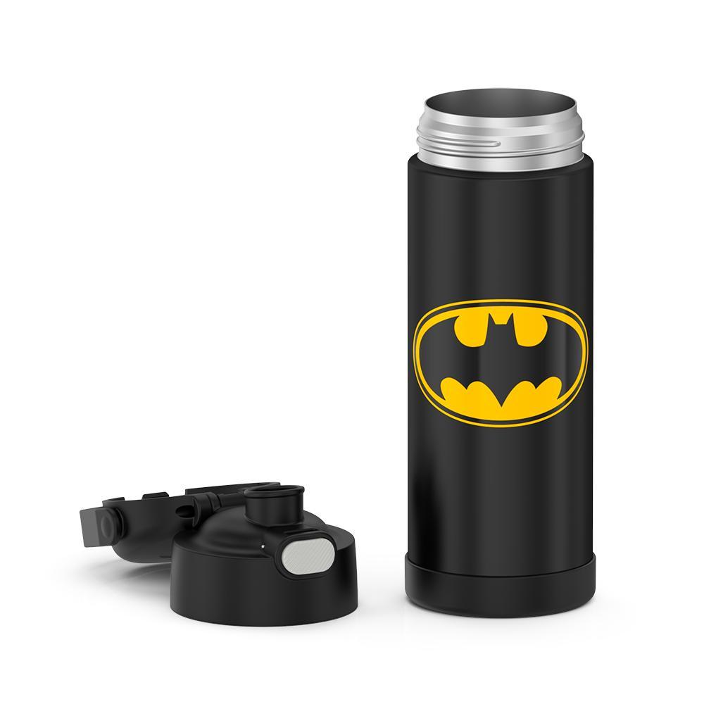 THERMOS FUNTAINER 12 Ounce Stainless Steel Vacuum Insulated Kids Straw  Bottle, Batman