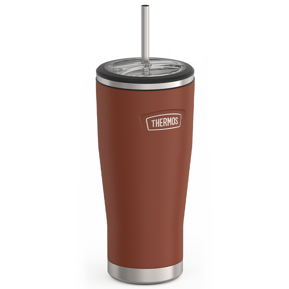 24oz ICON™ COLD TUMBLER WITH STRAW - SADDLE