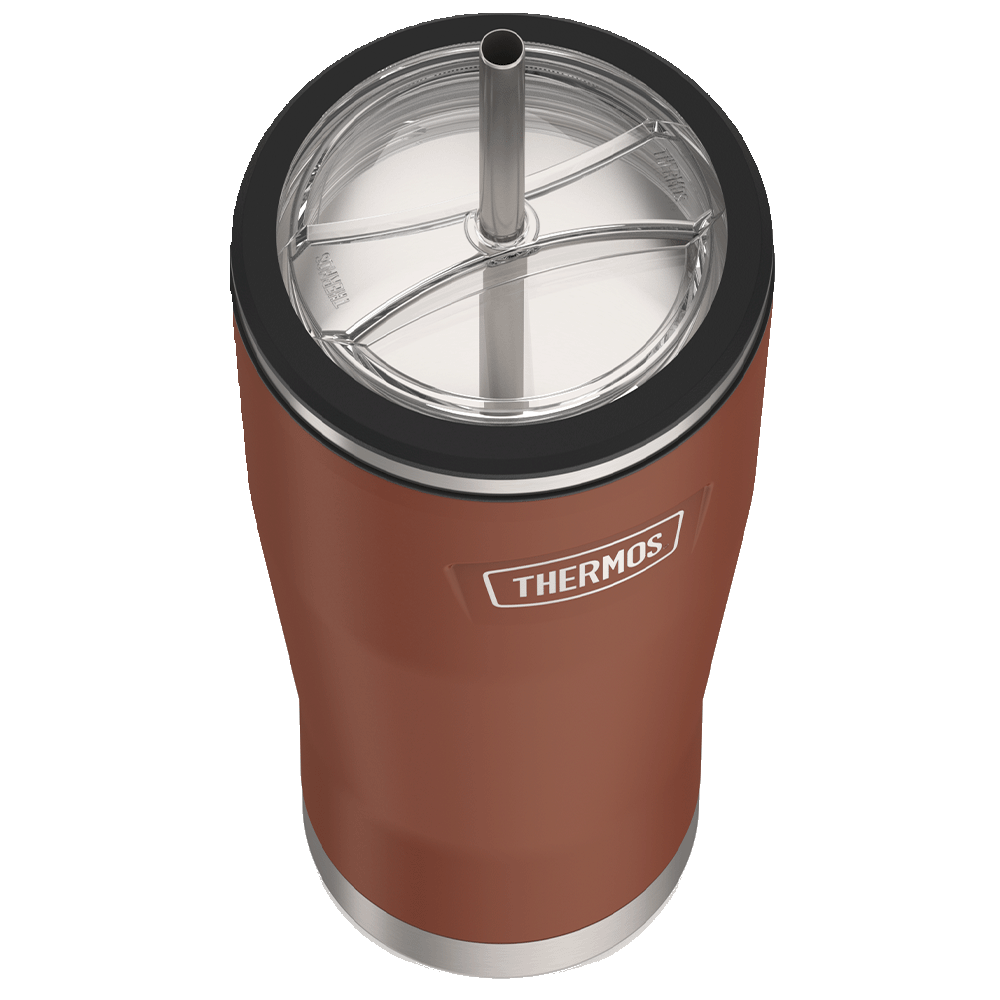 24oz ICON™ COLD TUMBLER WITH STRAW - SADDLE