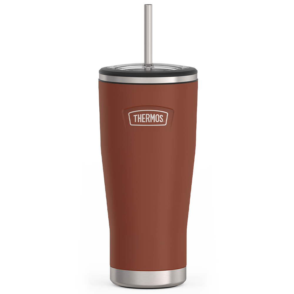 24oz ICON™ COLD TUMBLER WITH STRAW - SADDLE