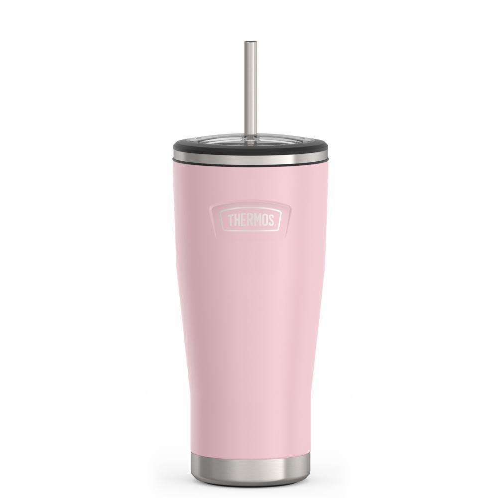 Thermos Stainless Steel Vacuum Insulated Water Bottle with Flip Up Straw, 24oz, Pink, Size: One Size