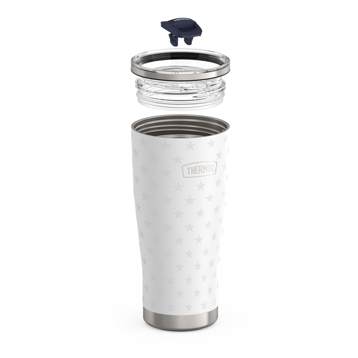 24oz ICON™ TUMBLER WITH SLIDE LOCK LID - WHITE STARS