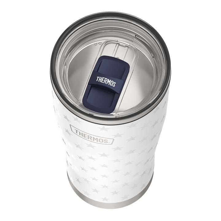 24oz ICON™ TUMBLER WITH SLIDE LOCK LID - WHITE STARS