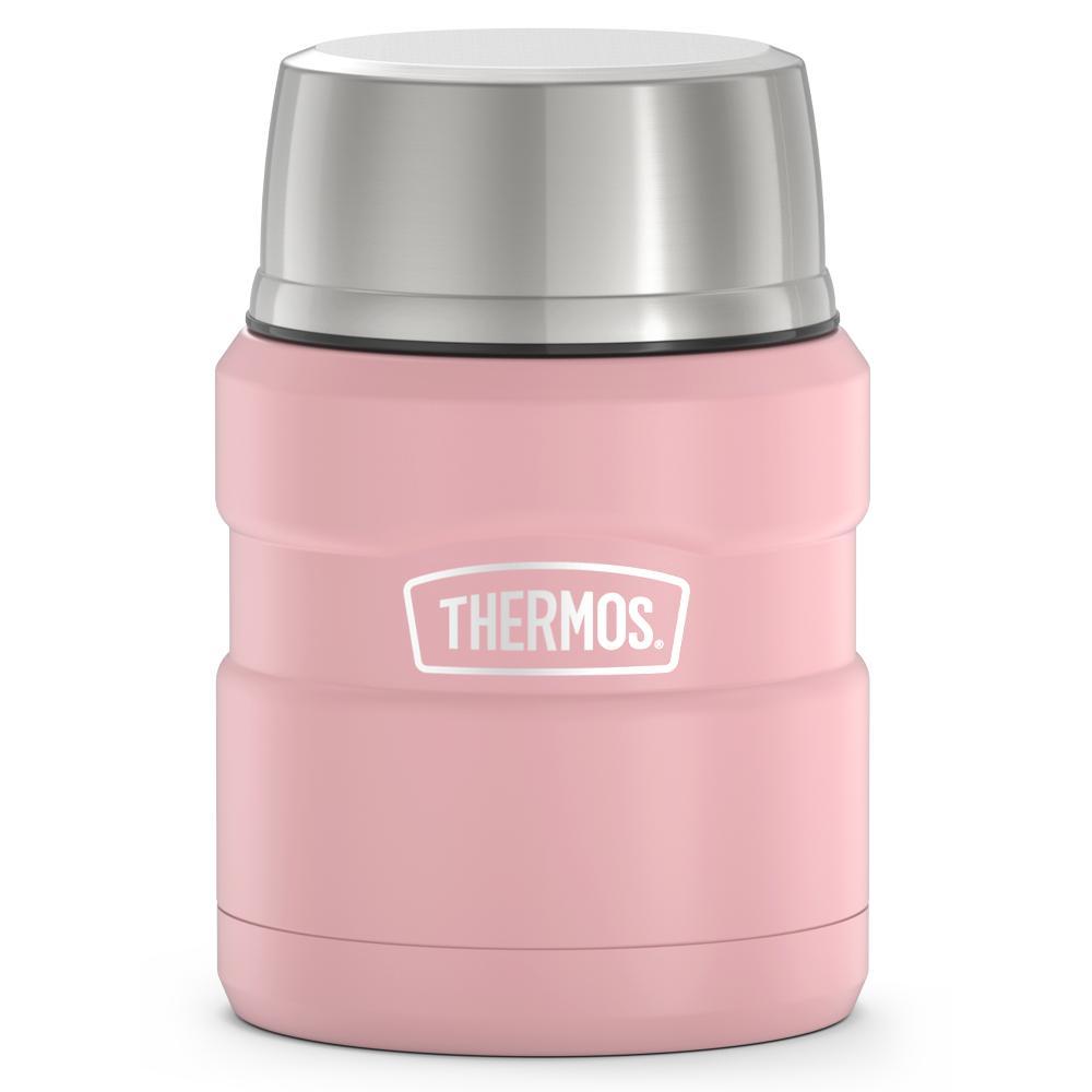 THERMOS Stainless King Vacuum-Insulated Food Jar with Spoon, 16 Ounce,  Matte Steel