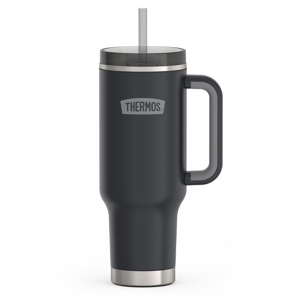 40 ounce Granite Cup Holder Mug, PRES view with Smoke straw