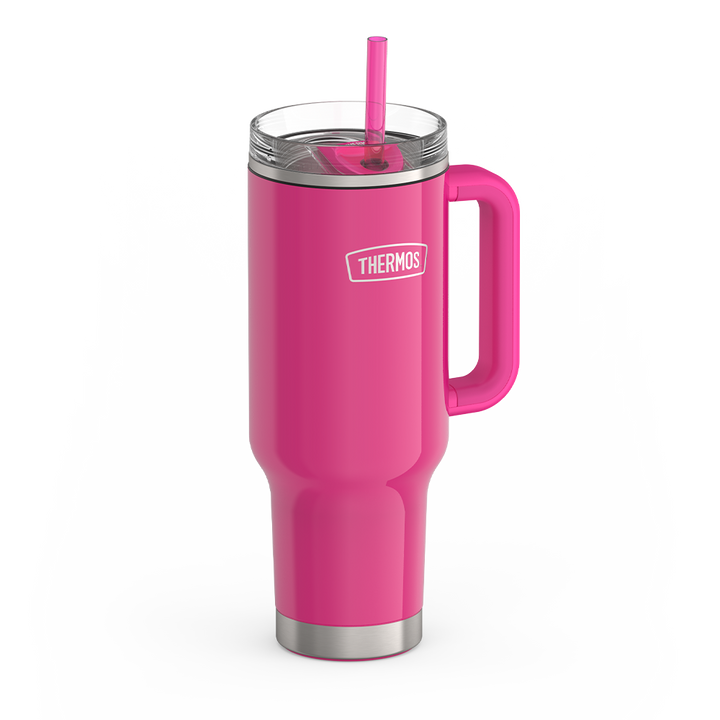 40oz STAINLESS STEEL CUP HOLDER MUG - HOT PINK