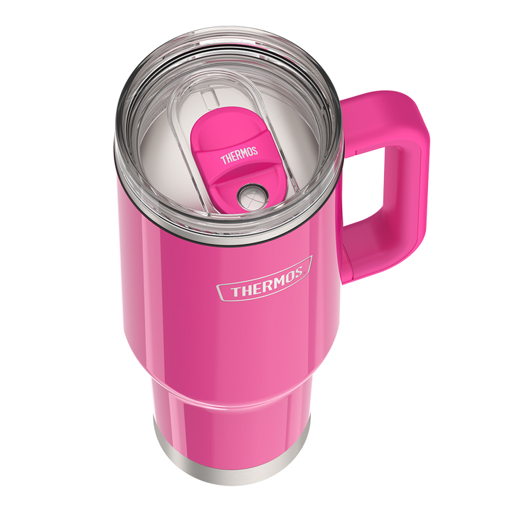 40oz STAINLESS STEEL CUP HOLDER MUG - HOT PINK