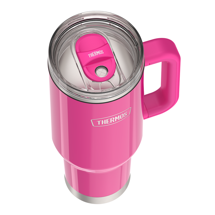 40oz STAINLESS STEEL CUP HOLDER MUG - HOT PINK