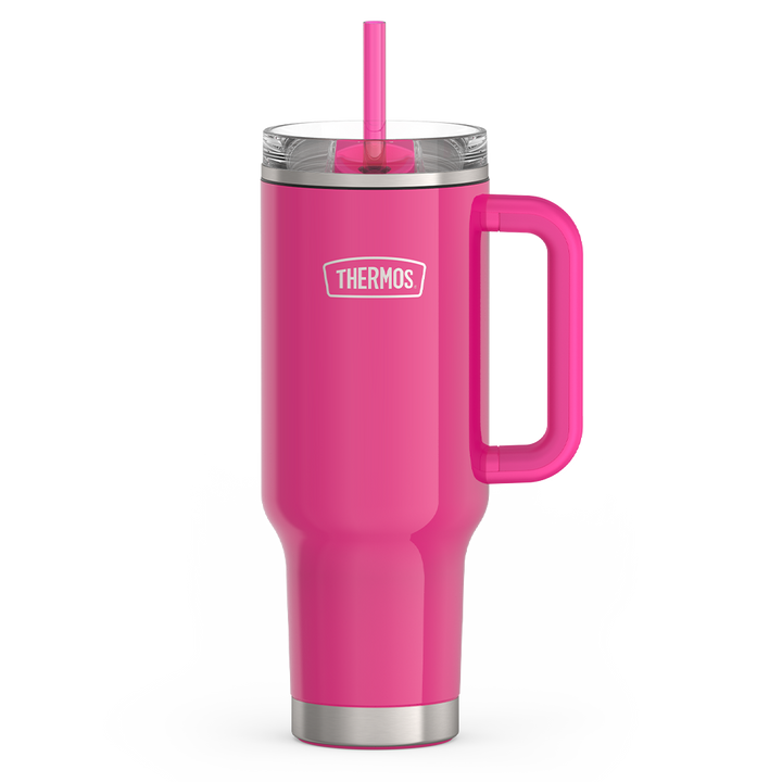 40oz STAINLESS STEEL CUP HOLDER MUG - HOT PINK