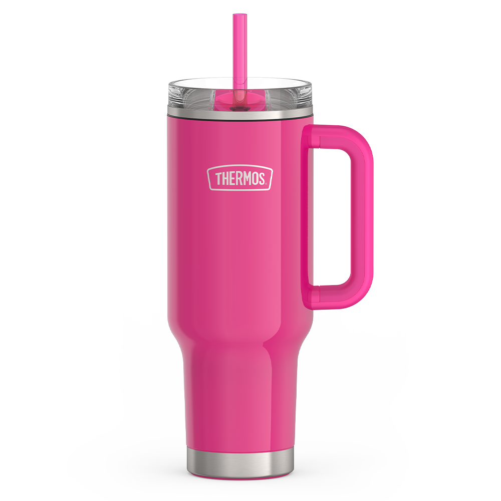 40oz STAINLESS STEEL CUP HOLDER MUG - HOT PINK