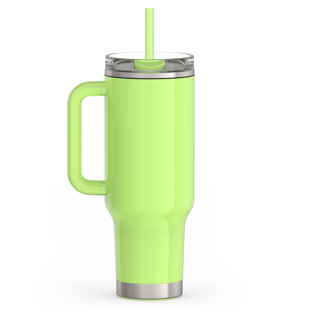 40oz STAINLESS STEEL CUP HOLDER MUG - BRIGHT LIME