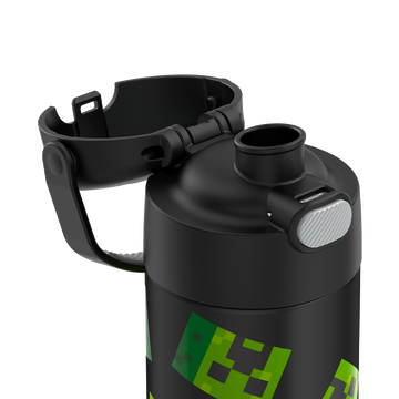 Thermos Minecraft 16oz FUNtainer Water Bottle Black Keeps Cold up