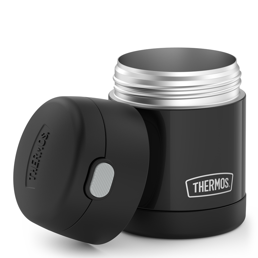 Thermos Stainless Steel Compact Food Jar, 10 oz., Stainless Steel/Black  2330TRI6