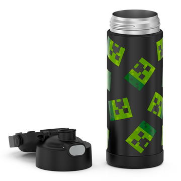 Thermos Minecraft 16oz FUNtainer Water Bottle Black Keeps Cold up