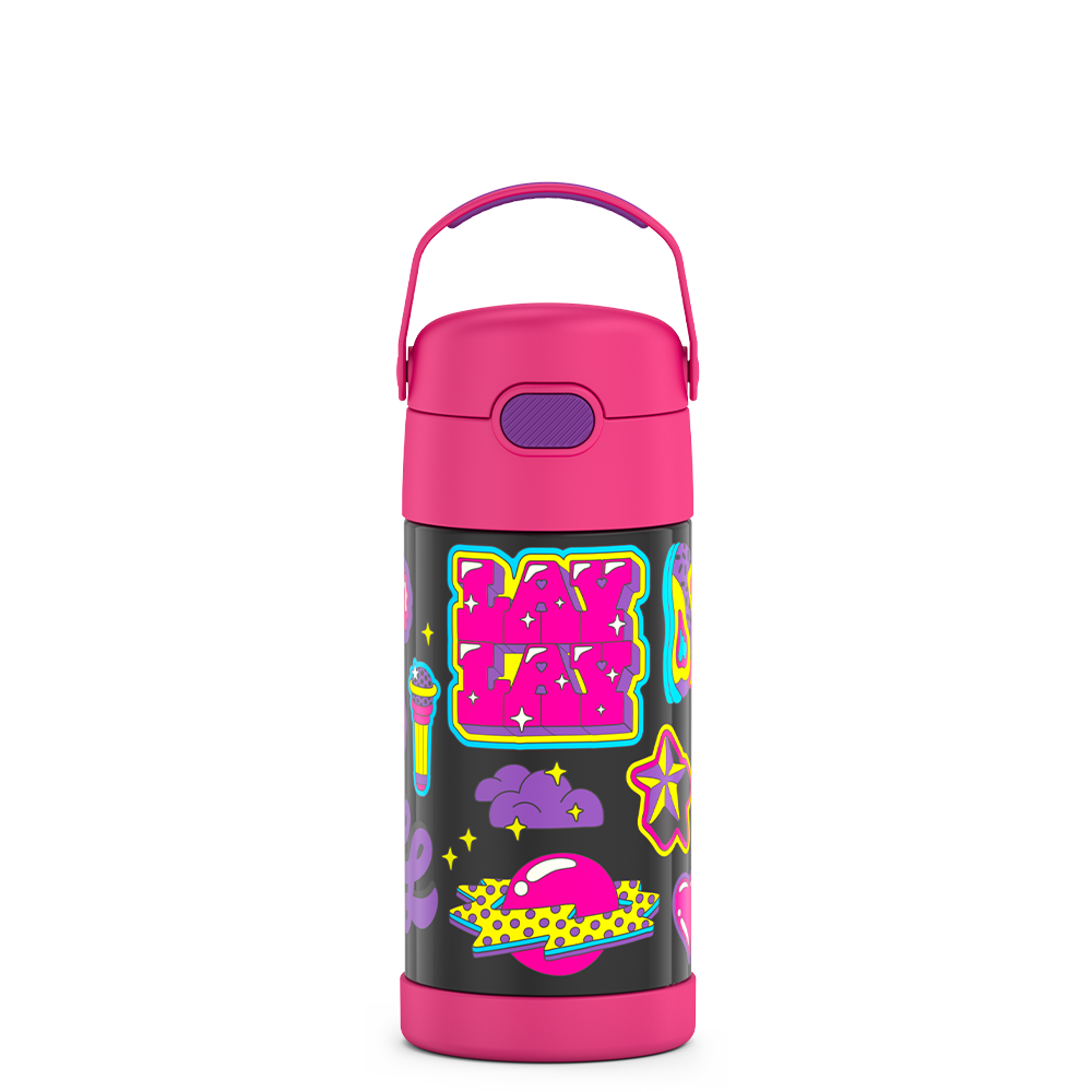 12 ounce Funtainer water bottle, That Girl Lay Lay, Pink.